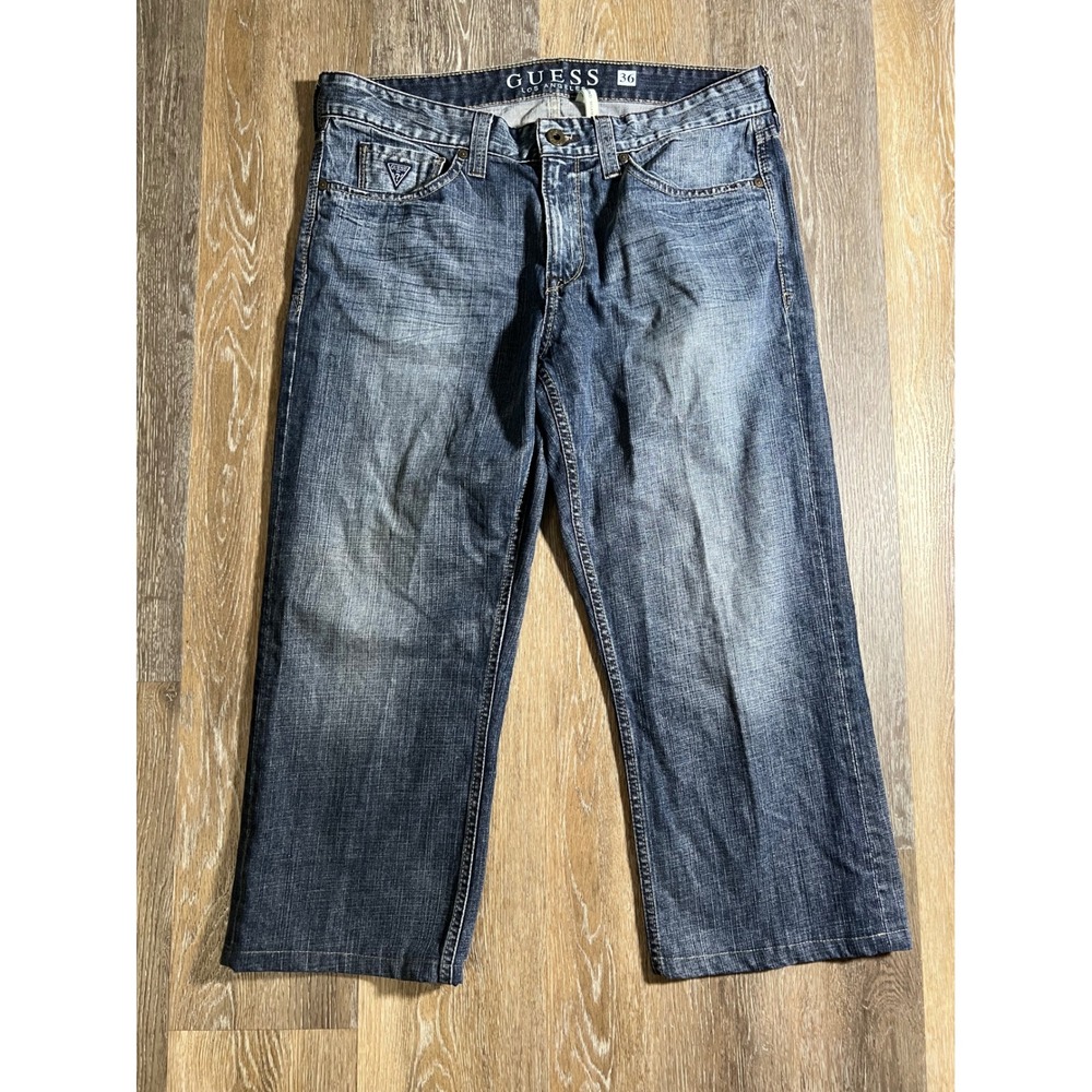 Guess Los Angeles Desmond Relaxed Fit Jeans Mens 36 Blue Straight MB00120D0Y0